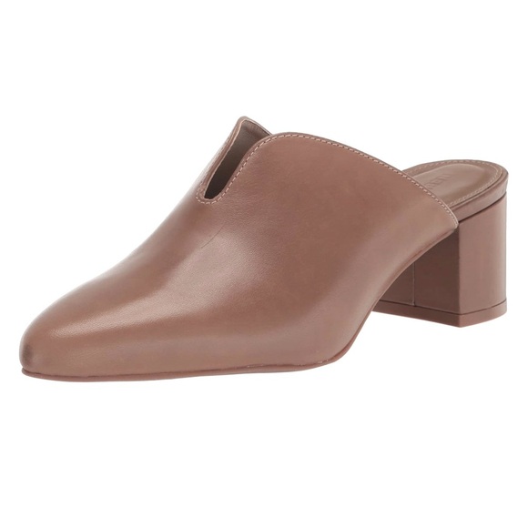 REBECCA ALLEN Women's The Block Mule Heeled Brown LEATHER Sandal Size 10 NEW - Picture 1 of 6